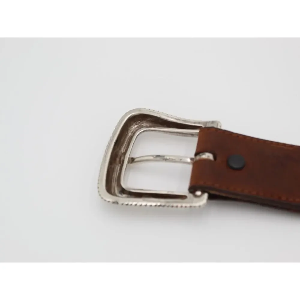 Tony Lama Belt Mens Size 40 Leather Brown Western Embossed Cowboy USA Workwear